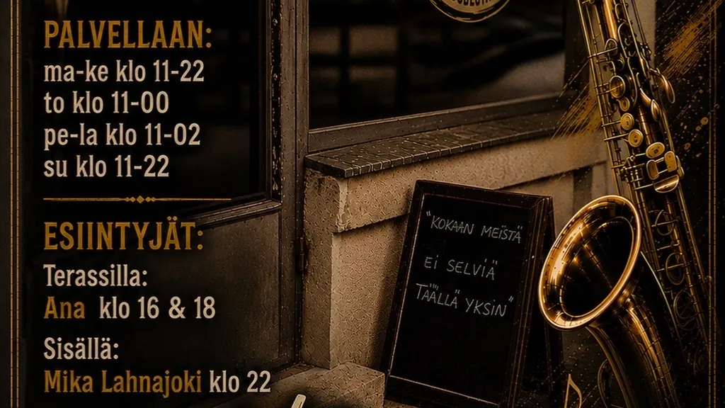 Rattiksessa live-musaa perjantaina ja lauantaina