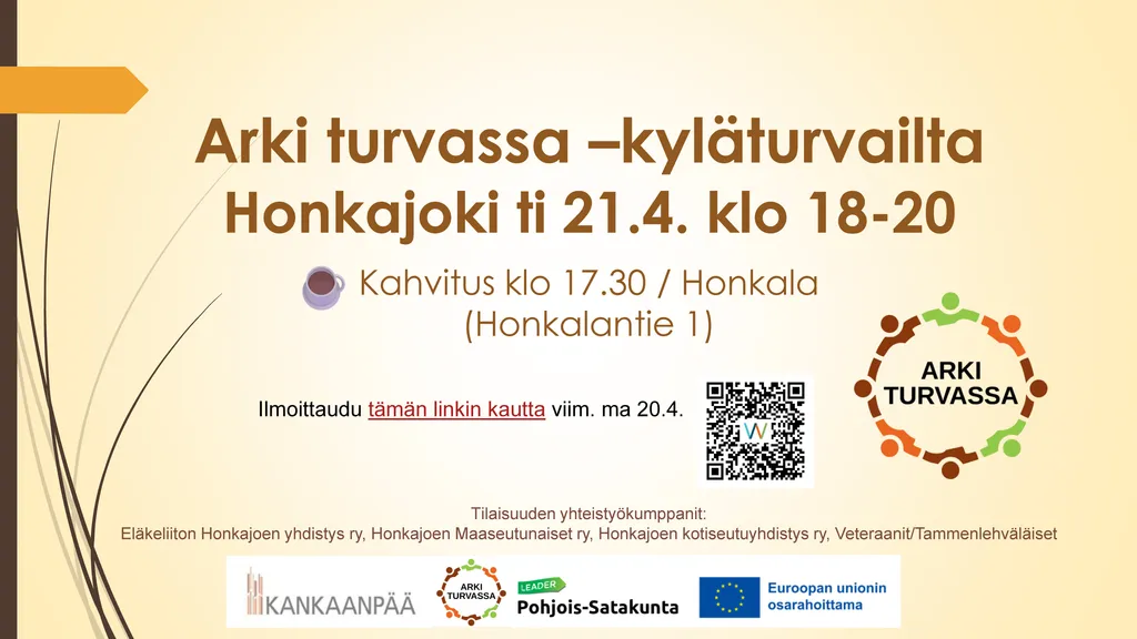 Arki turvassa -kyläturvailta Honkajoella