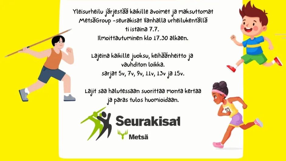 Kaikille lapsille ja perheille avoimet Metsä Group seurakisat