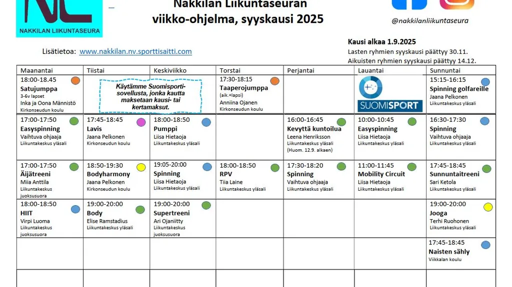 Liikuntaa Nakkilassa
