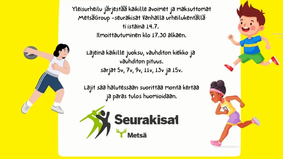 Kaikille lapsille ja perheille avoimet Metsä Group seurakisat