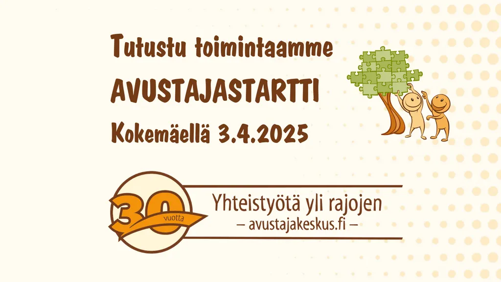 Avustajastartti Kokemäellä 3.4.2025 klo 10-17