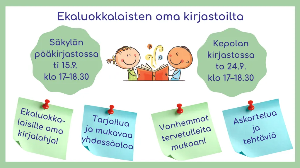 Ekaluokkalaisten oma kirjastoilta Kepolan kirjastossa