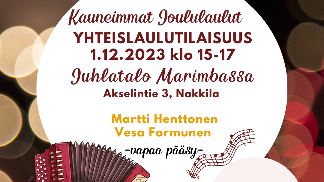 Jouluiset yhteislaulut 1.12.2024 Marimbassa