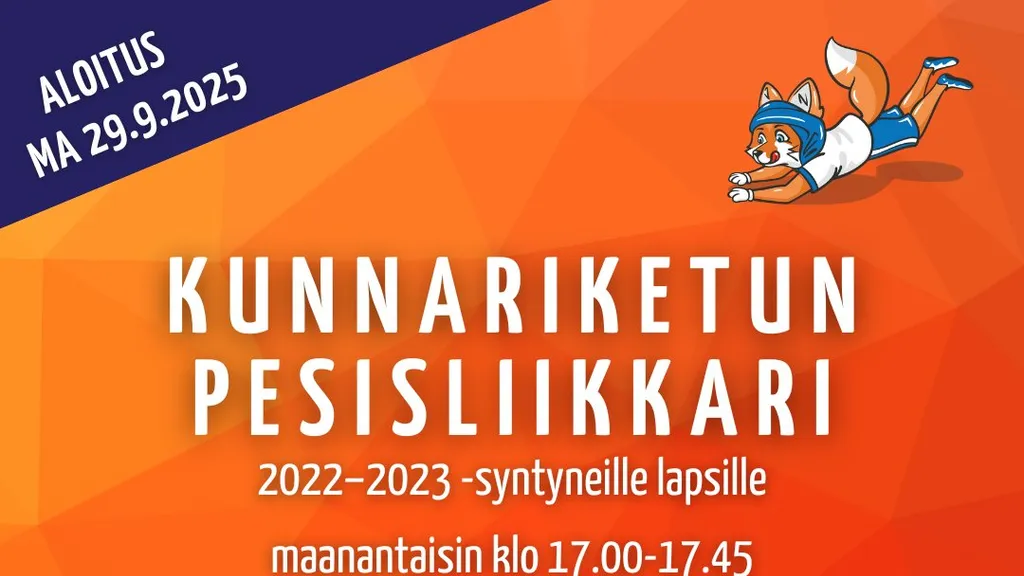 Kunnariketun Pesisliikkari 2022-2023 -syntyneille lapsille