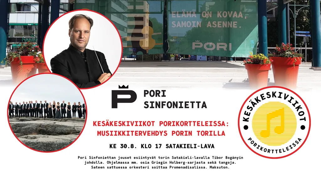 Kesäkeskiviikot Porikortteleissa: Musiikkitervehdys Porin torilla